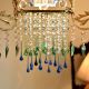Blue & Green Modern Chandelier Made of Brass and Glass